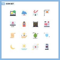 Set of 16 Modern UI Icons Symbols Signs for clipboard easter snorkeling screen street Editable Pack of Creative Vector Design Elements