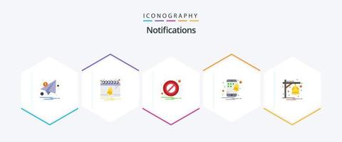 Notifications 25 Flat icon pack including notification. alarm. notification. smartphone. mobile vector