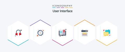 interfaz de usuario paquete de 25 iconos planos que incluye . comunicación. abierto. charlar. página vector