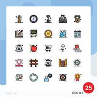 25 iconos creativos, signos y símbolos modernos de campeón, logro, buzón de diamantes, bandeja de entrada, elementos de diseño vectorial editables vector