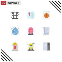 Universal Icon Symbols Group of 9 Modern Flat Colors of egg easter alert decoration waste Editable Vector Design Elements