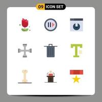 Set of 9 Modern UI Icons Symbols Signs for been wrench web tool performance Editable Vector Design Elements