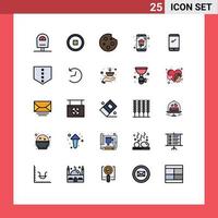 Set of 25 Modern UI Icons Symbols Signs for smart phone smart house dinner home wifi home automation Editable Vector Design Elements