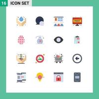 Group of 16 Flat Colors Signs and Symbols for easter screen page lecture print doc Editable Pack of Creative Vector Design Elements