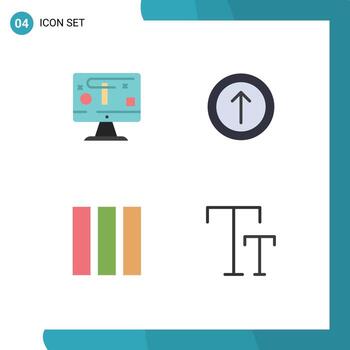 4 iconos planos universales firman símbolos de gráficos de diseño web de computadora ui caps elementos de diseño vectorial editables vector