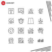 16 iconos creativos signos y símbolos modernos de medio ambiente verde atención ecología signo elementos de diseño vectorial editables vector