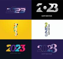 Big Set of 2023 Happy New Year logo text design 2023 number design template vector