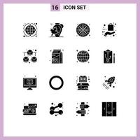 Set of 16 Modern UI Icons Symbols Signs for online ecommerce leaf bag game Editable Vector Design Elements