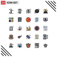 Set of 25 Modern UI Icons Symbols Signs for donation space plug saturn wifi Editable Vector Design Elements