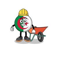 algeria flag cartoon as a contractor vector