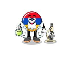 Mascot of armenia flag as a scientist vector