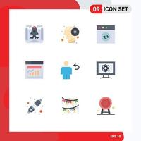 Stock Vector Icon Pack of 9 Line Signs and Symbols for human back mac avatar internet Editable Vector Design Elements