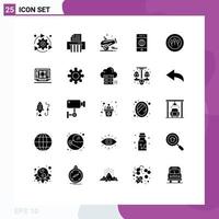 Set of 25 Modern UI Icons Symbols Signs for medical world cannon internet connection Editable Vector Design Elements