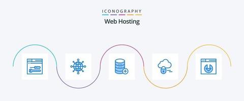 Web Hosting Blue 5 Icon Pack Including server download. web. server. server. cloud vector