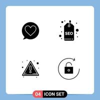 Group of Modern Solid Glyphs Set for chat warning badge tag rotate Editable Vector Design Elements