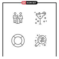 Universal Icon Symbols Group of 4 Modern Filledline Flat Colors of elevator essential service lime ui Editable Vector Design Elements