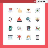 Editable Vector Line Pack of 16 Simple Flat Colors of jewelry iot growth internet of things plug Editable Pack of Creative Vector Design Elements