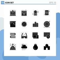 16 Creative Icons Modern Signs and Symbols of destination route battery map memory card Editable Vector Design Elements