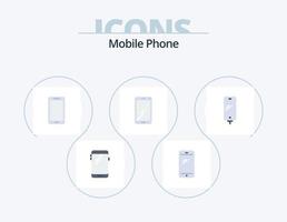 paquete de iconos planos de teléfono móvil 5 diseño de iconos. . . androide. batería. móvil vector