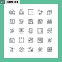 Set of 25 Modern UI Icons Symbols Signs for soccer ball gate science artificial Editable Vector Design Elements