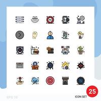 conjunto de 25 iconos modernos de la interfaz de usuario signos de símbolos para la estructura de comunicación de Internet soporte empresarial elementos de diseño vectorial editables vector