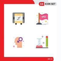 4 Universal Flat Icons Set for Web and Mobile Applications delivery gender ipo bar homosexuality Editable Vector Design Elements