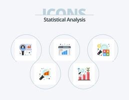 Statistical Analysis Flat Icon Pack 5 Icon Design. analysis. data evaluation. chart. data computation. business report vector