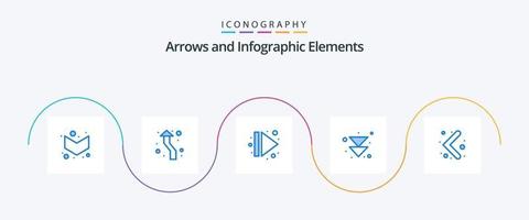 paquete de iconos de flecha azul 5 que incluye navegación. flecha. flecha. próximo. flecha vector