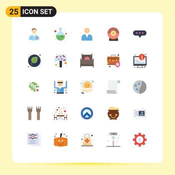 Set of 25 Modern UI Icons Symbols Signs for comment bubble research security camera Editable Vector Design Elements