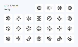 25 Setting Line icon pack vector