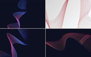 Collection of geometric minimal lines pattern set vector