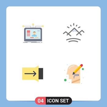 User Interface Pack of 4 Basic Flat Icons of interface gesture layout river touch Editable Vector Design Elements