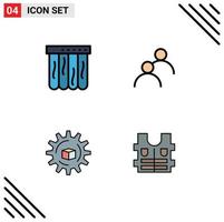 Universal Icon Symbols Group of 4 Modern Filledline Flat Colors of mattress slustion user basic jacket Editable Vector Design Elements