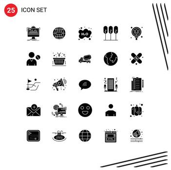 Modern Set of 25 Solid Glyphs and symbols such as trees tree internet nature school Editable Vector Design Elements