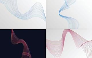 Collection of geometric minimal lines pattern set vector