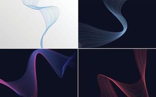 Collection of geometric minimal lines pattern set vector