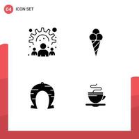 User Interface Solid Glyph Pack of modern Signs and Symbols of business horseshoe work cone patricks Editable Vector Design Elements