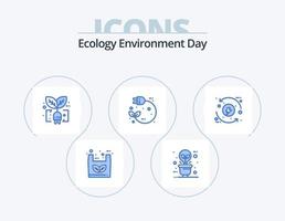 paquete de iconos azul ecología 5 diseño de iconos. jalar. enchufar. luz. eléctrico. enchufar vector