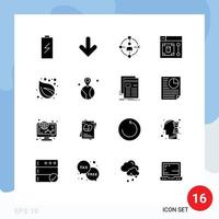 Universal Icon Symbols Group of 16 Modern Solid Glyphs of camp designer download design experiance Editable Vector Design Elements