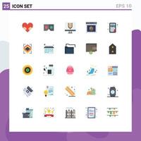 Set of 25 Vector Flat Colors on Grid for calculator site design internet browser Editable Vector Design Elements
