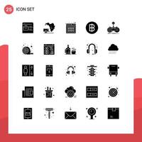 Universal Icon Symbols Group of 25 Modern Solid Glyphs of check thai buy currency product Editable Vector Design Elements