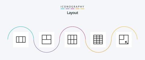 Layout Line 5 Icon Pack Including . view. vector