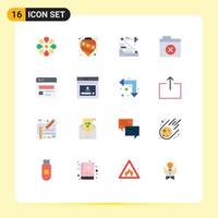 Modern Set of 16 Flat Colors and symbols such as business files tree delete robot Editable Pack of Creative Vector Design Elements