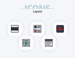 Layout Line Filled Icon Pack 5 Icon Design. streamline. layout. form. grid. movie vector