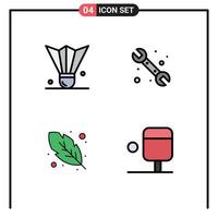 paquete de iconos vectoriales de stock de 4 signos y símbolos de línea para caligrafía de bádminton volante fontanero quinn pluma elementos de diseño vectorial editables vector