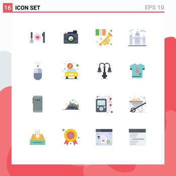 16 Flat Color concept for Websites Mobile and Apps apple house image building music Editable Pack of Creative Vector Design Elements
