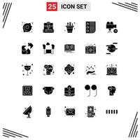 Set of 25 Modern UI Icons Symbols Signs for camera page pen four data Editable Vector Design Elements