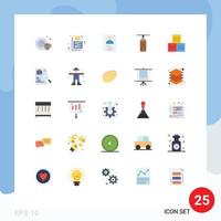 Group of 25 Modern Flat Colors Set for logistic box hands punching boxing Editable Vector Design Elements