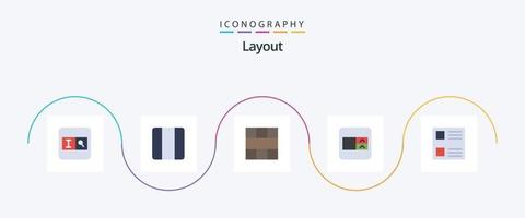 diseño plano 5 paquete de iconos que incluye lista. caja. red. estructura alámbrica forma vector