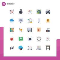 Modern Set of 25 Flat Colors and symbols such as cloud car tac clipart game Editable Vector Design Elements